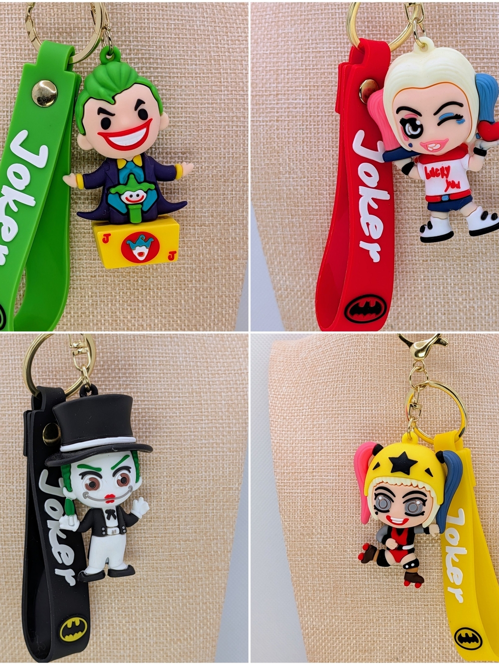 Joker Or Harley Quinn Keychain Bag Charm: Single Or Multi Purchase Options